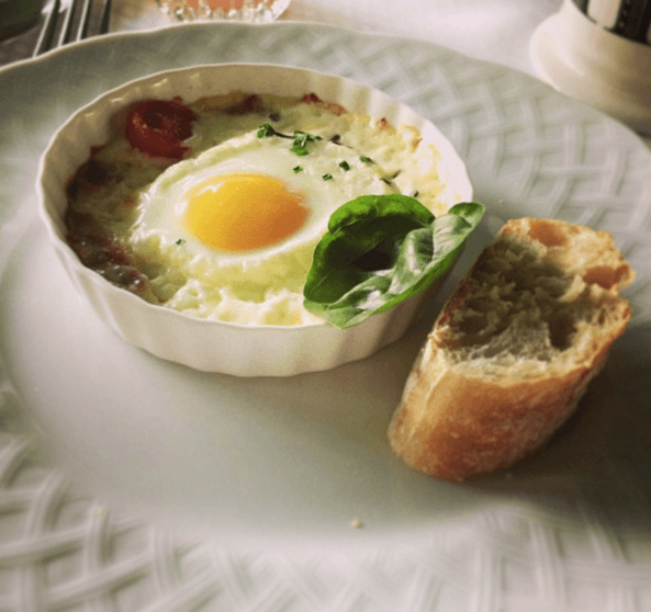 Our Signature Baked Eggs Caprese
